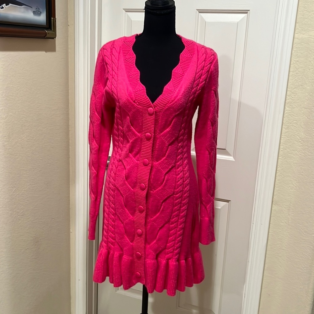 CHELSEA & VIOLET KNIT DRESS PINK WOMEN SIZE M.